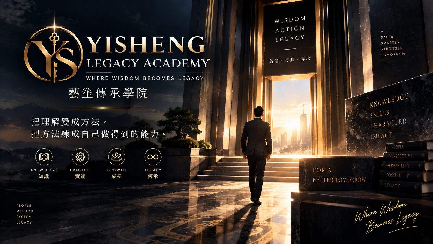 藝笙傳承學院 YISHENG LEGACY ACADEMY 金色智慧之門品牌形象